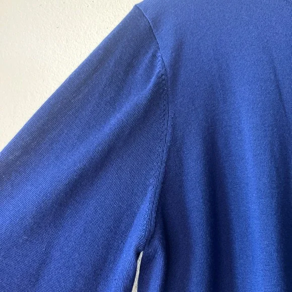 Nordstrom Men's Merino Wool  Blue Crew Neck Pullover Sweater XL Preppy Luxury - Picture 7 of 11